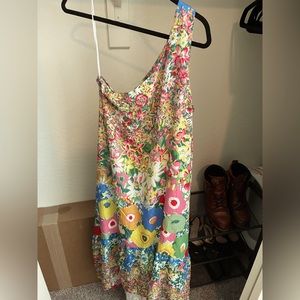 Sarah Campbell x Anthropologie one shoulder ruffle dress, NWT, size S